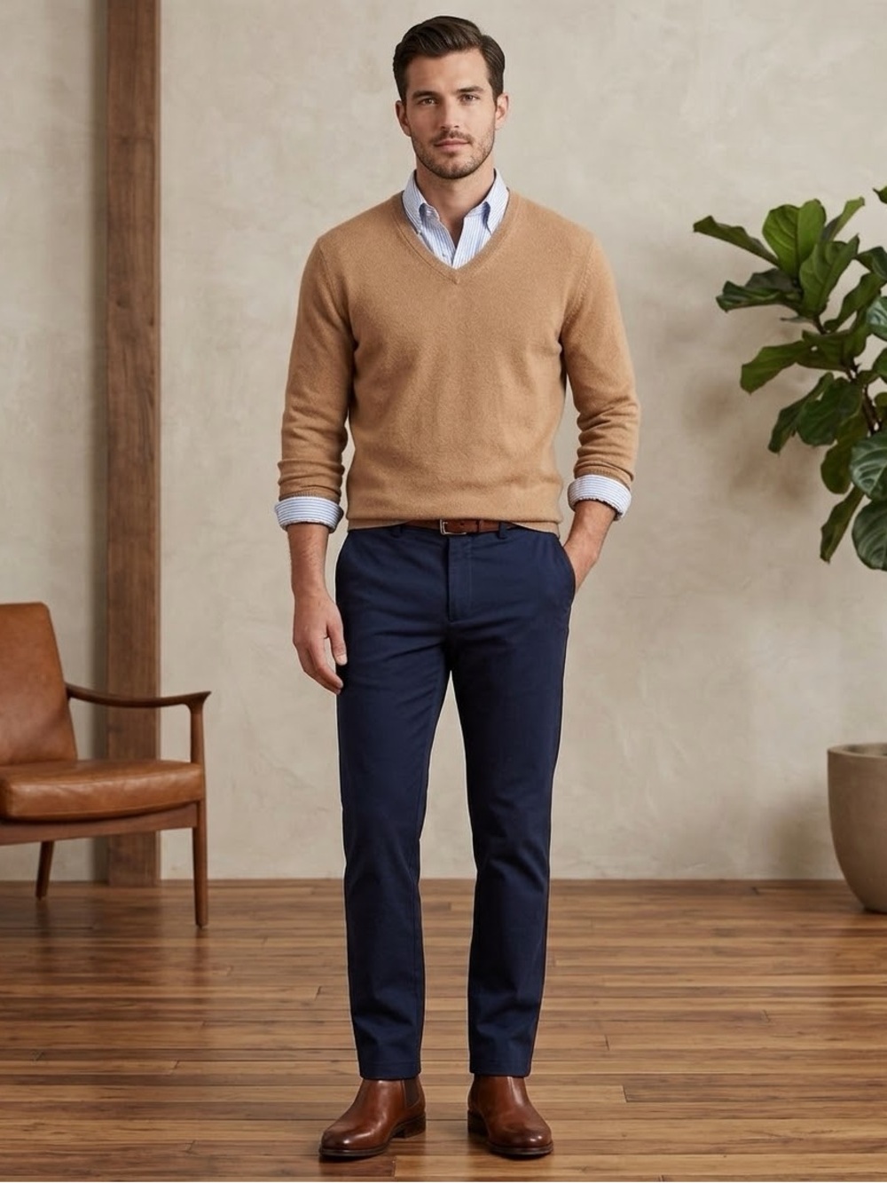 Tommy Hilfiger Preppy Navy Tailored Dress Pants Size 36x32